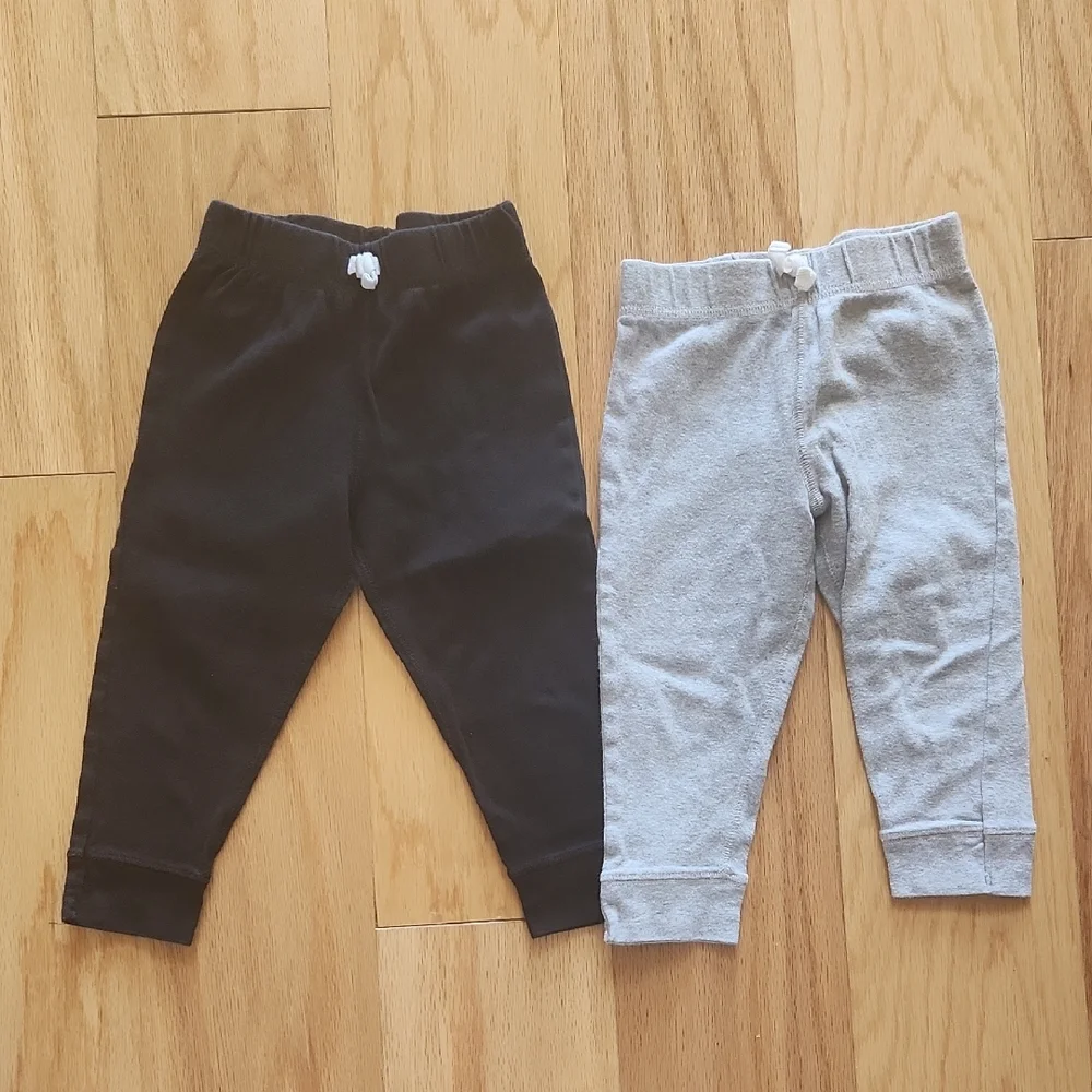 Set of 2 Carter's Pants 18 Months Grey and Black